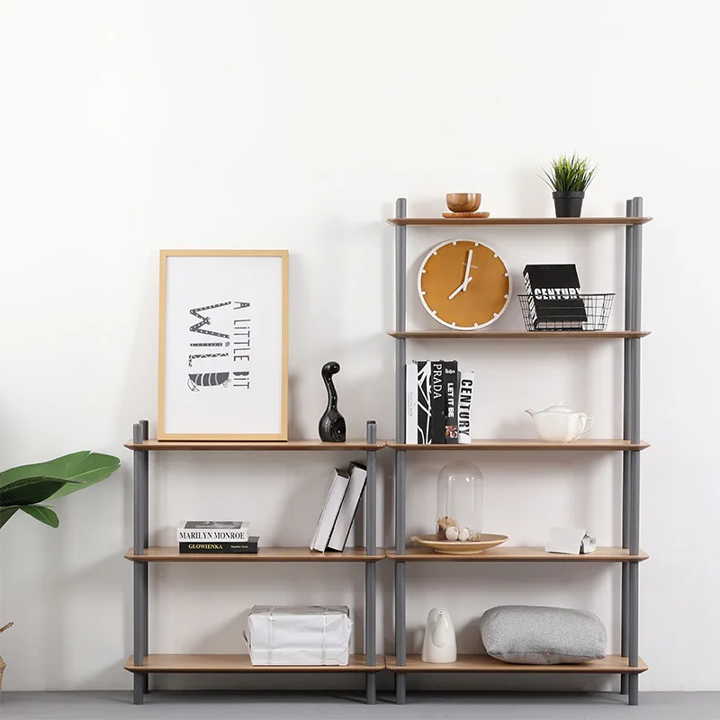 Simple bookshelf combination Modern simple bookcase Bedroom study shelf Floor-to-ceiling locker Save space