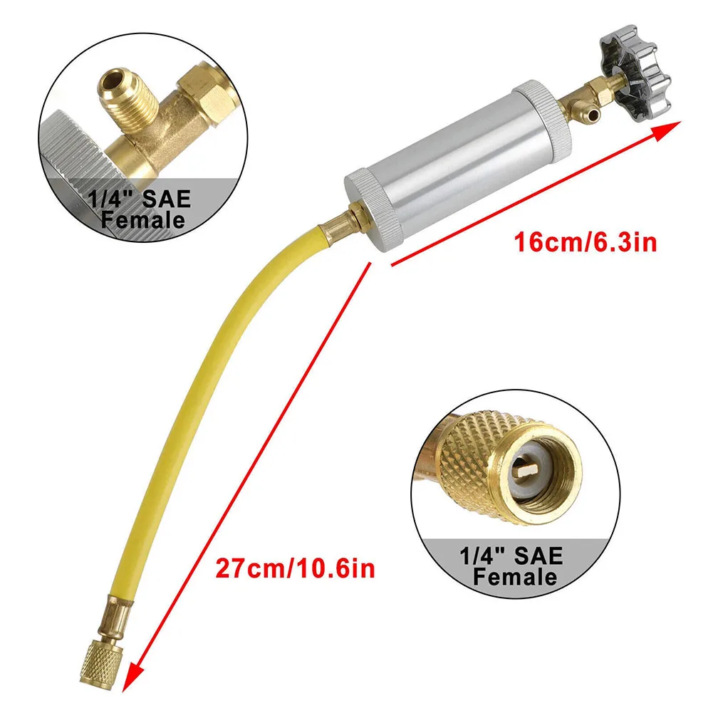 

Car R134A R12 Hand Turn Pump Oil Injection Oil&Dye Injector Vehicle A/C Adapter Vehicle A/C Adapter Auto Accessories