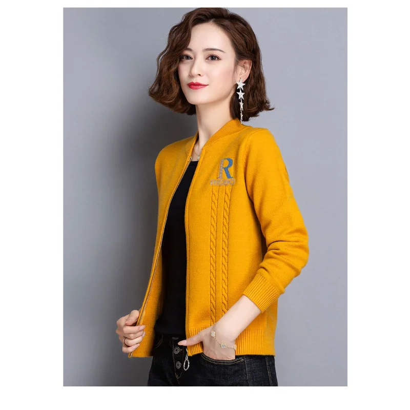 Sweter z dzianinowym kardiganem damski wczesna jesień 2025 nowa wiosenna jesienna kurtka luźna uniwersalna bejsbolówka