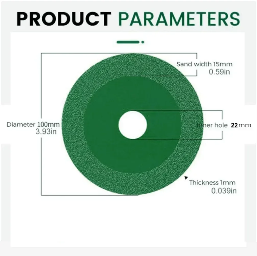 22mm Diamond High Manganese Steel Inner Hole Glass Cutting Disc Diamond Marble Ceramic Tile Jade Grinding Blade