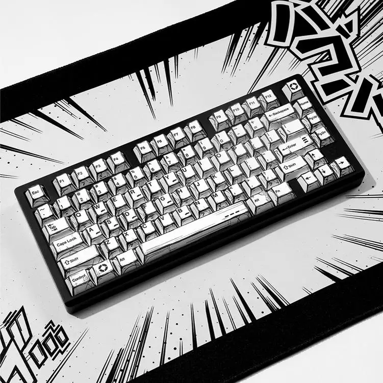 

135-клавиш, вишневый профиль, тема в стиле комиксов, набор колпачков для термосублимации, PBT для механической клавиатуры MX Switch для периферийных устройств