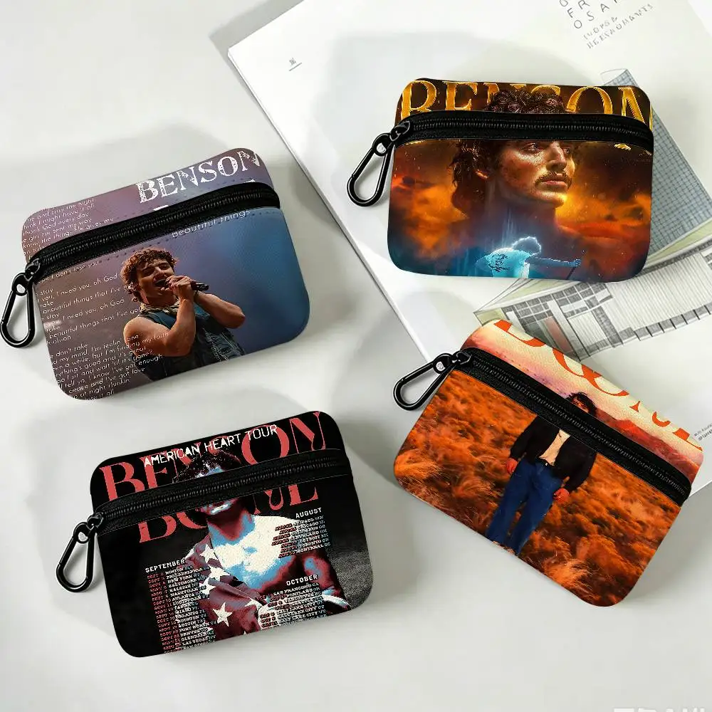 Singer B-Benson Boone Portable Oxford Fabric Mini Wallet Carabiner Design Small Coin Bag For Cards Keys Earphones