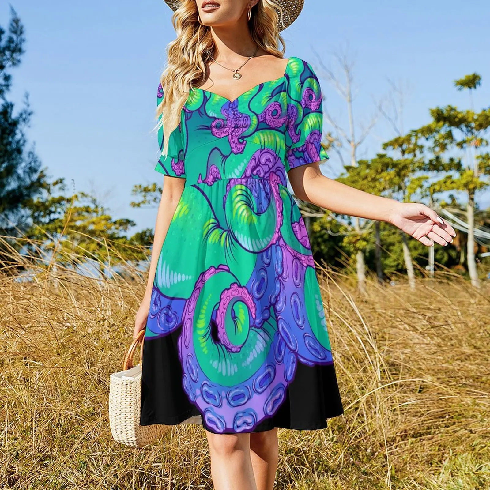 Cthulhu Tentacles Short Sleeved Dress cocktail dresses Dress woman Dress