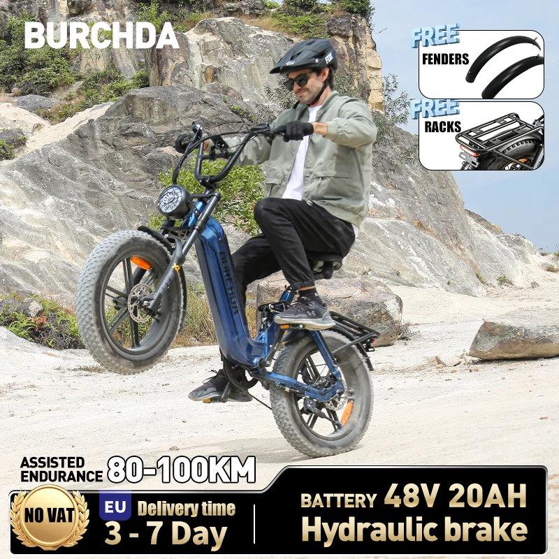 BURCHDA NEW AZ20 City-Elektrofahrrad 48V20AH Lithium-Batterie E-Bike 20 Zoll Elektrofahrrad 4.0 Fatbike für Erwachsene