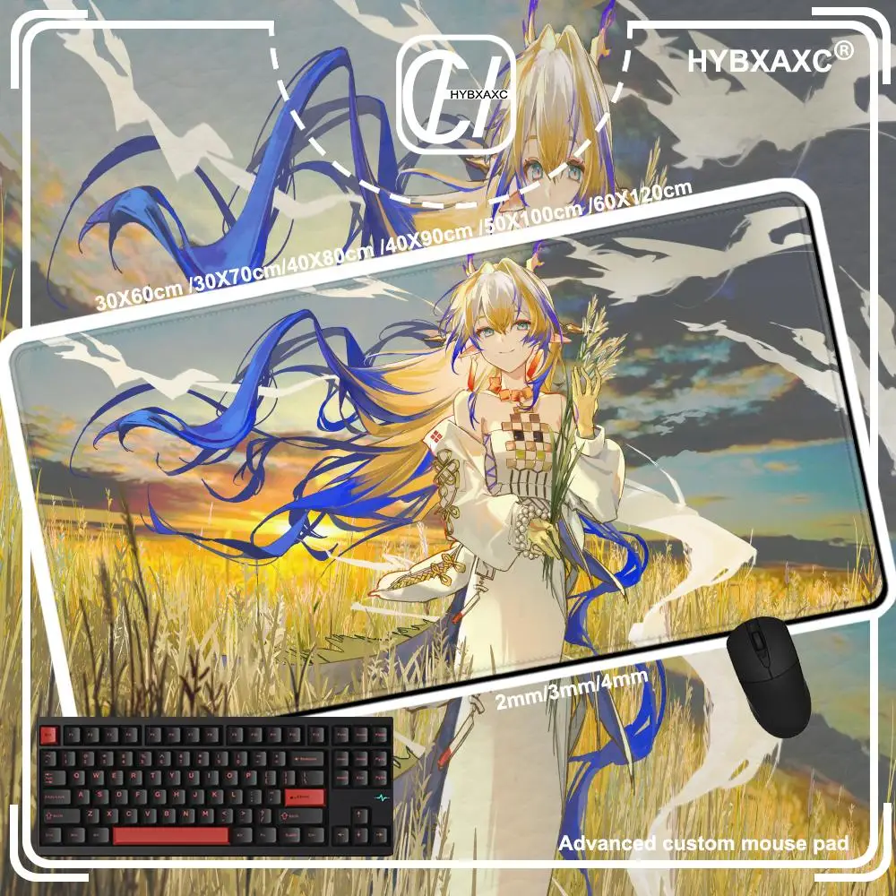 

HYBXAXC Arknights Shu Cute Girl Mouse Pad Cute HD Desk Pad Extended Gaming Keyboard Mats Large 90x40cm 80X40 XXL Gamer Mousepad