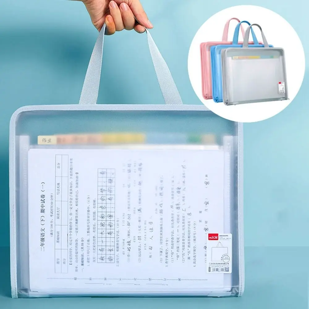 

PET Document Storage Pouch Large Capacity Transparent Transparent File Bag Expandable Portable Data Storage Bag