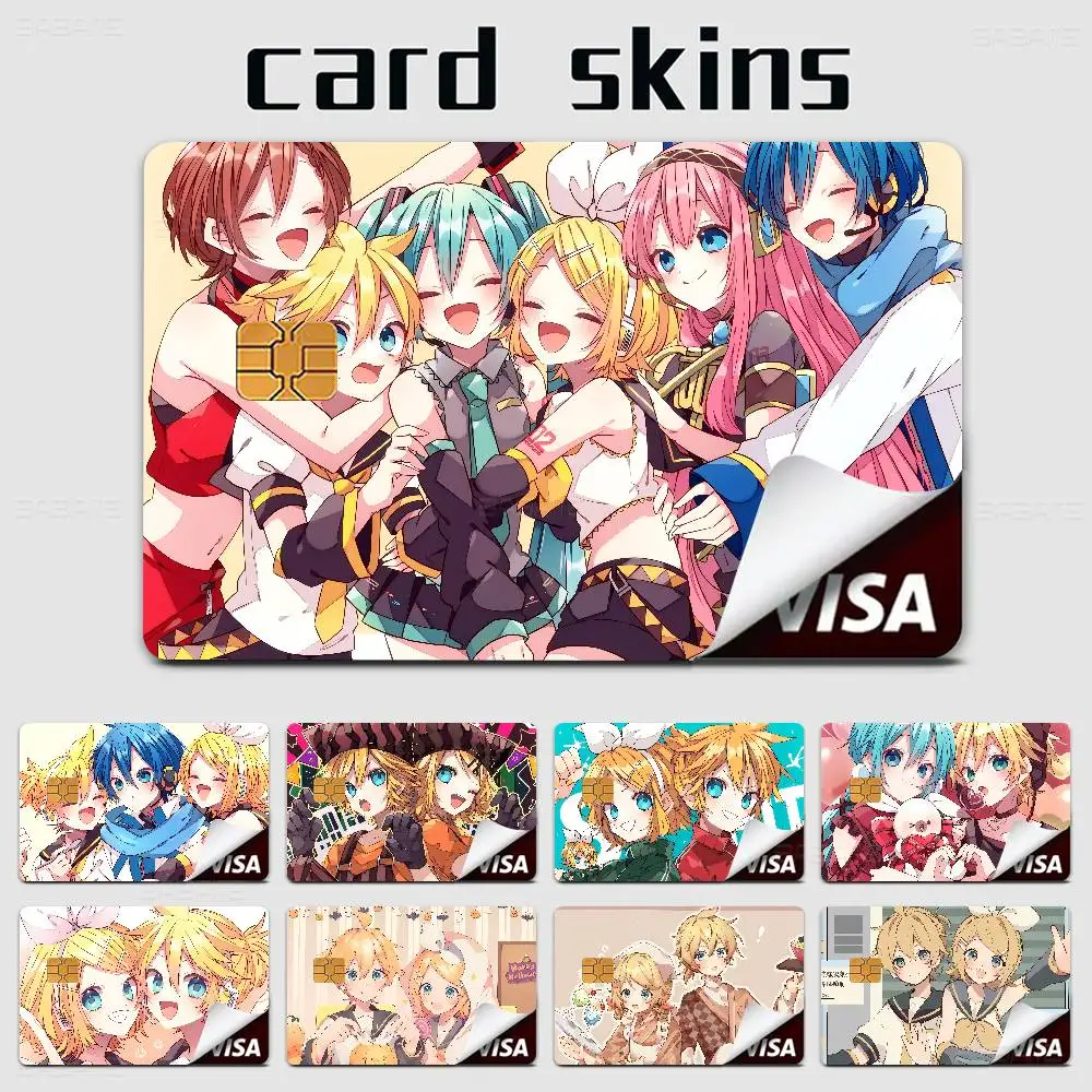 K-Kagamine-Len Anime Cartoon Bear Skin Sticker Film Tape Case For Big Credit Debit Card Front Side