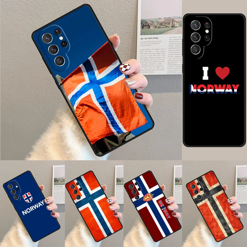 Cover For Samsung Galaxy S24 Ultra S21 S22 S8 S9 S10E Note 10 20 Plus FE S23 Norway Flag Phone case Coque