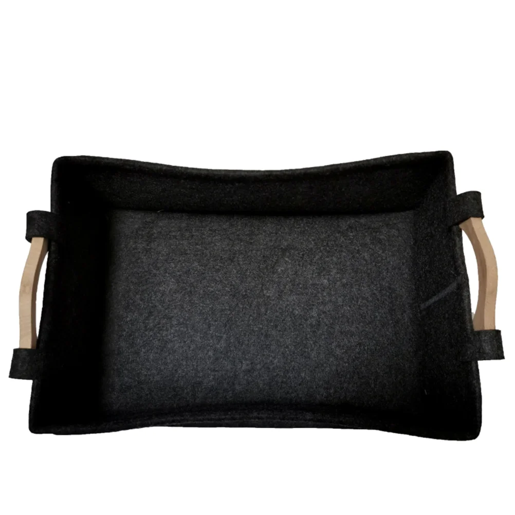 

1Pcs Storage Basket Classic Black Detachable Wear Resistant Home Organizer Simple Design Exquisite Detail Sundries Container