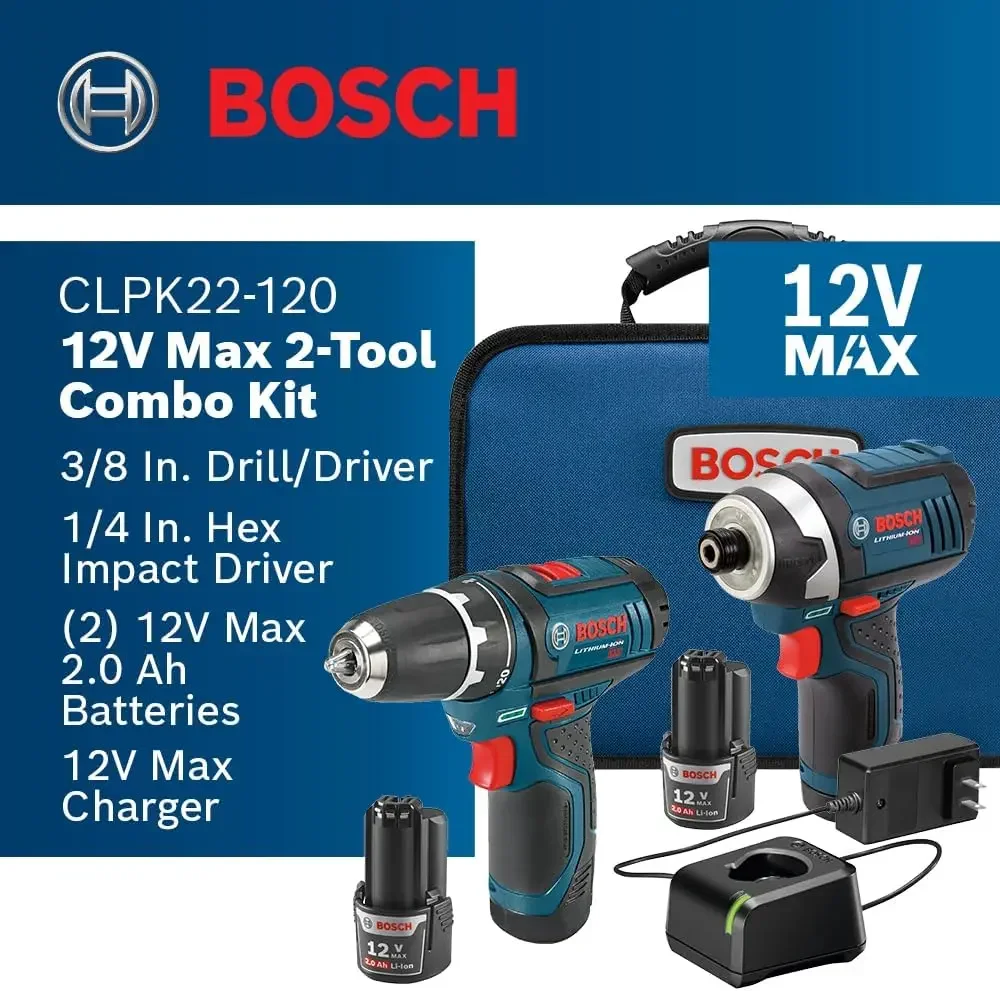 CLPK22-120 12V Max Cordless 2-Tool Combo Kit with 3/8 In. Drill/Driver, 1/4 In. Impact Driver, (2) 2 Ah Batteries, Charger