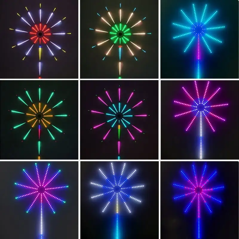 Imagem -04 - Fogos de Artifício Led Strip Light Música Control Sinfonia Rgb Sonho Meteor Lamp Kit Completo Casamento Natal