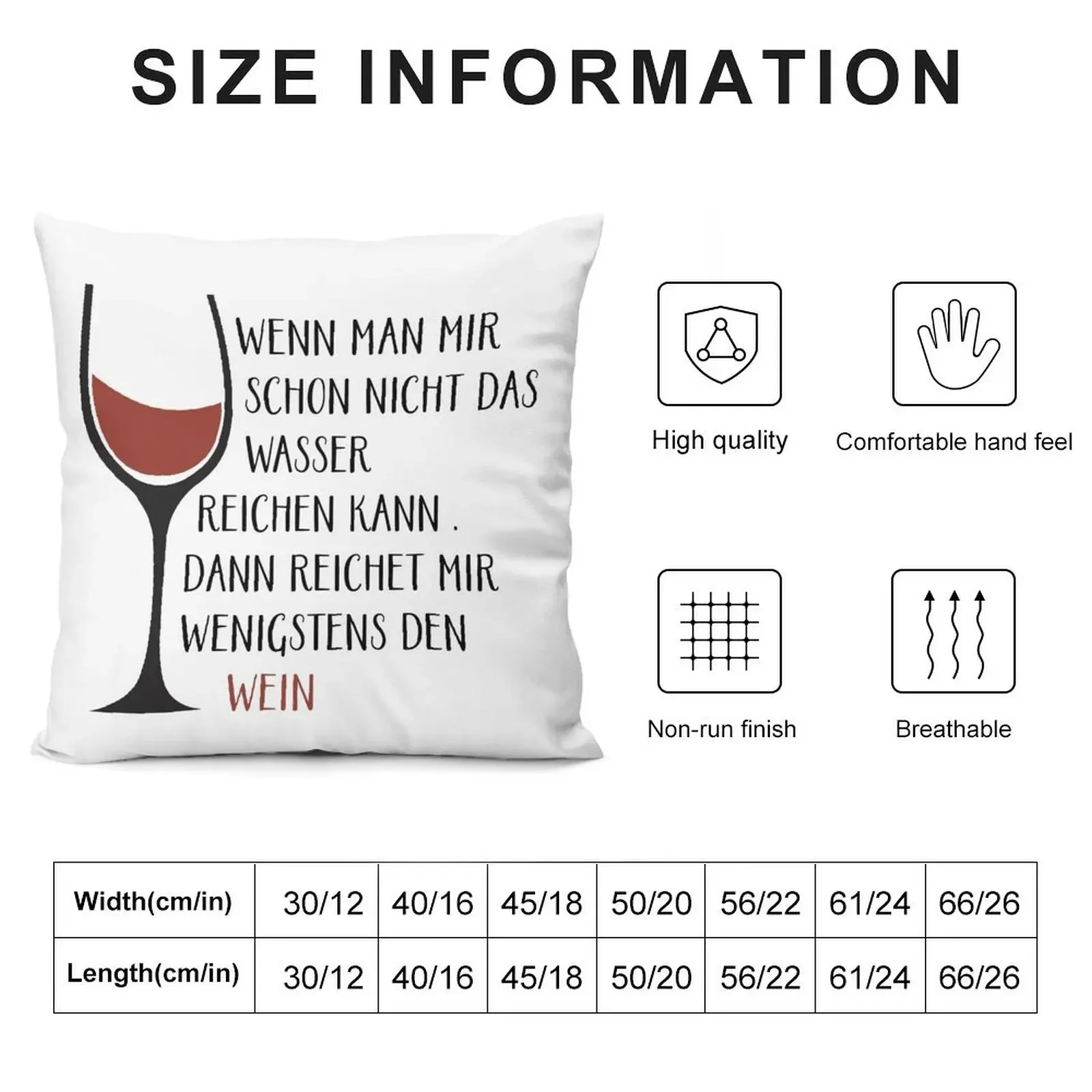 Wenn Man Mir Schon Nicht Das Wasser Reichen Kann Dann Den Wein - Lustiger Wein Spruch Für Weintrinker & Weinprobe Throw Pillow