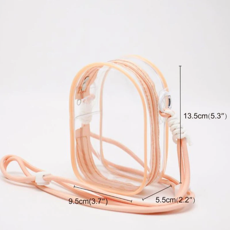 Mini Transparent Data Cable Plush Doll Storage Shoulder Crossbody Bag For Earphone Lipstick Organizer