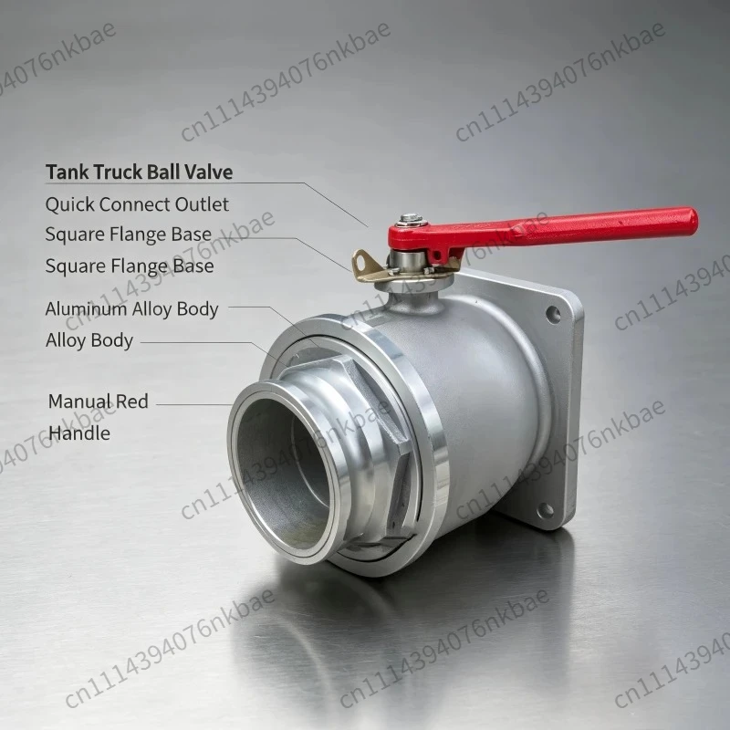 Square Aluminum Alloy Straight Ball Valve Water Pipeline Fitting Sprinkler Sewage Suction Truck Accessory
