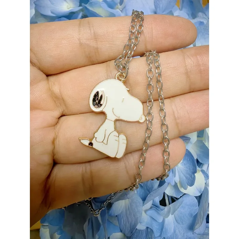 Snoopy Cartoon Necklace Anime Action Figures Anime Cute Q Figurals Alloyed Necklace Decoration Children Birthday Christmas Gifts