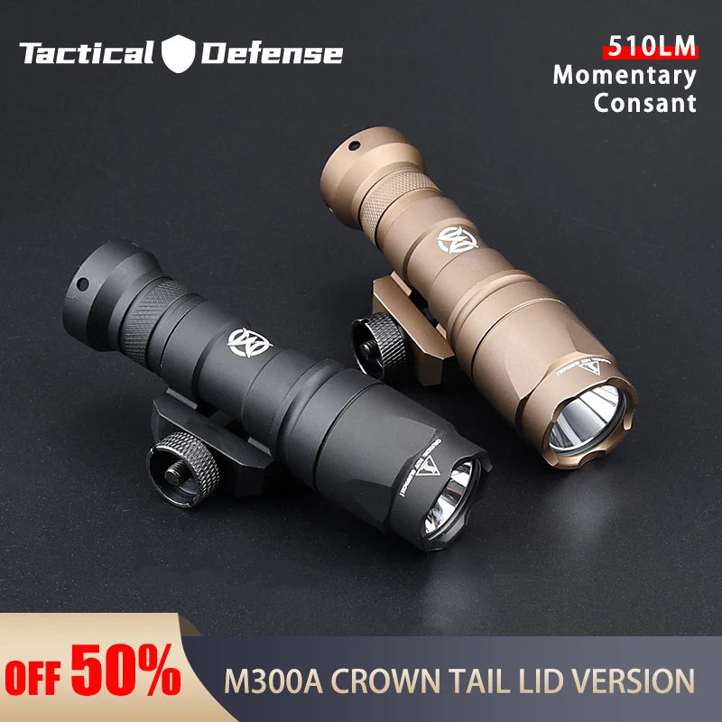 Tactical Airsoft Flashlight Surefir M300 M300A MINI Weapon Gun Hunting Light Fit 20MM Rail MLOK Mount LED With Switch Outdoor