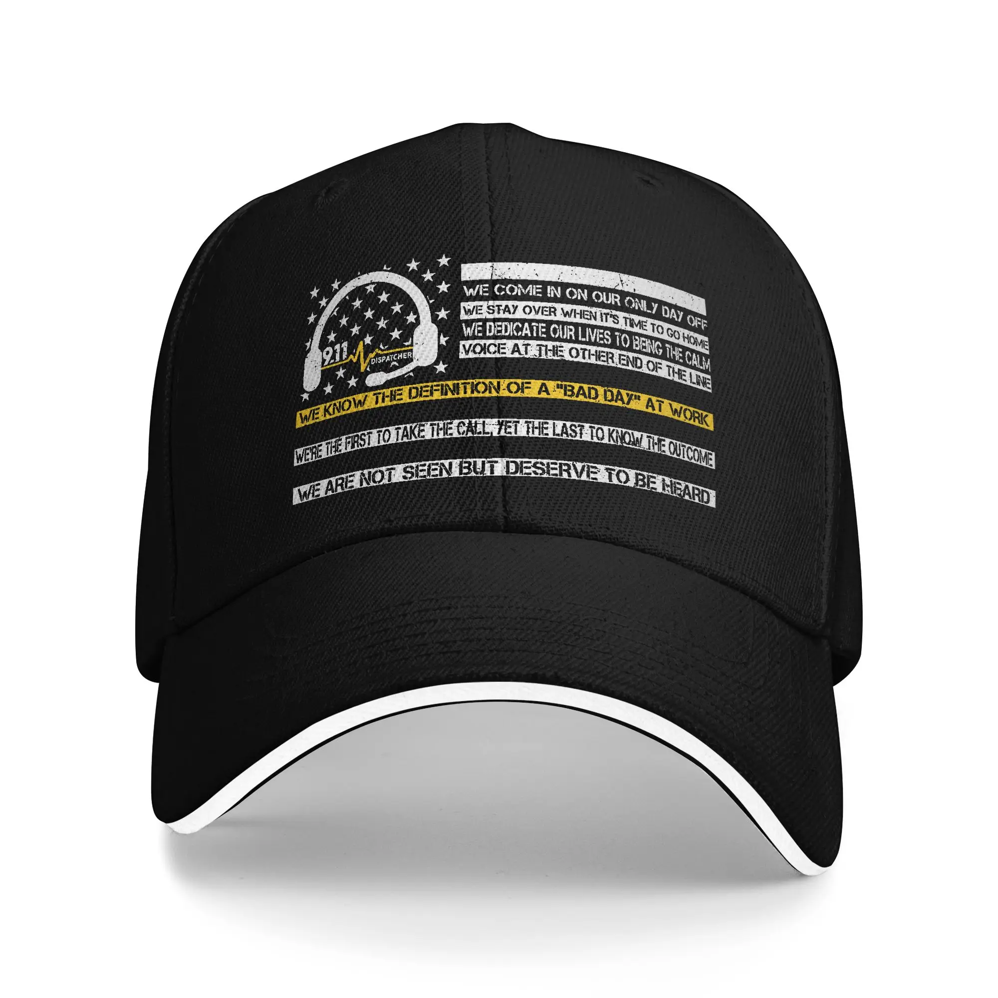 Not Seen But Deserve to Be Heard Proud 911 Dispatcher Casual Baseball Cap Outdoor Sports Trucker Hat Summer Snapback Cap