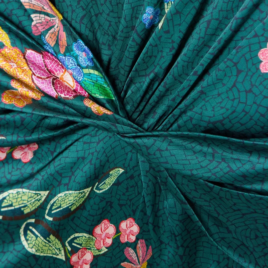 Sukienka damska w stylu retro z satyny, z efektem skręcania, elegancka sukienka na wiosnę i lato z dekoltem typu O, bez rękawów, nowa, seksowna sukienka z wycięciami. ﻿