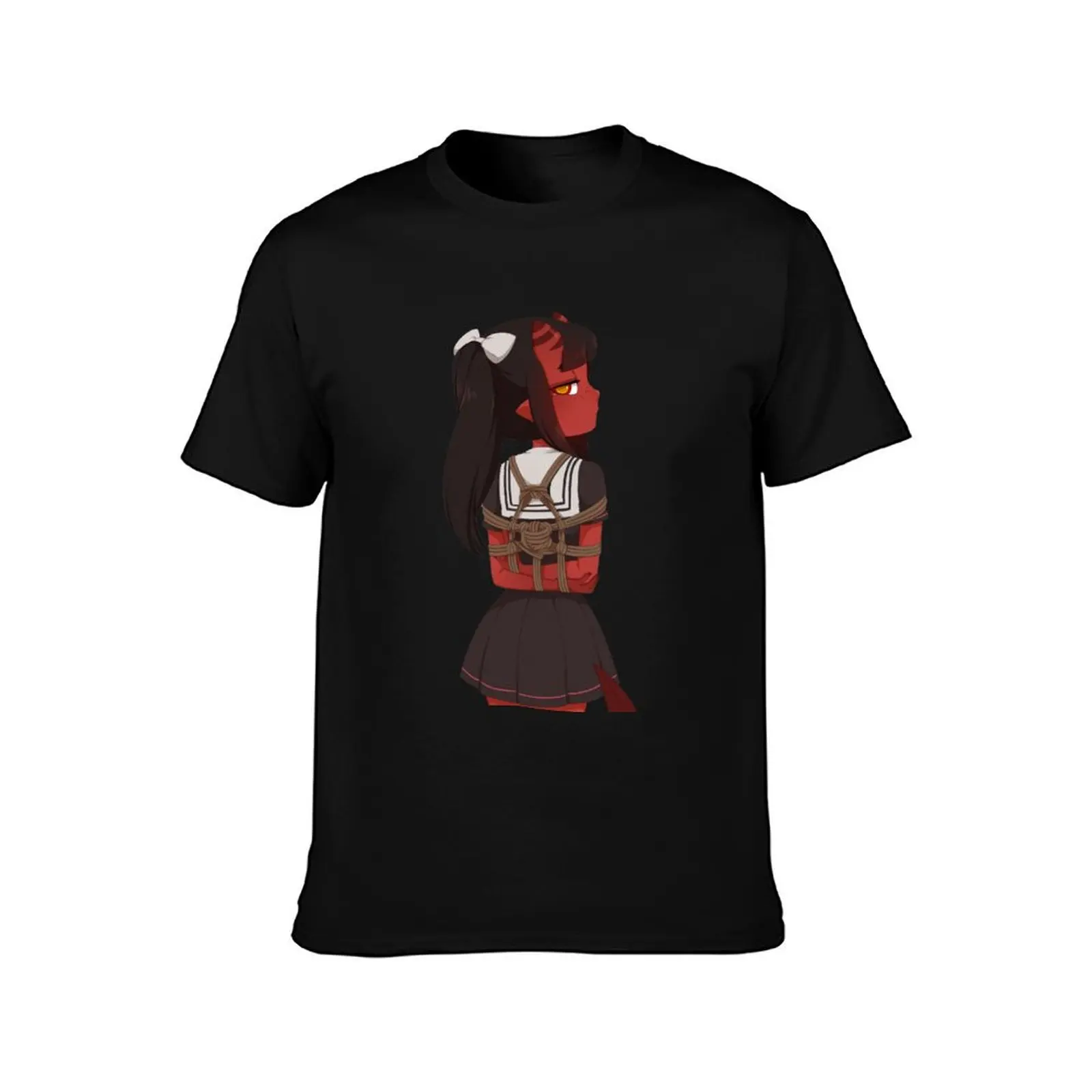 Meru the succubus shibari T-Shirt Summer Casual Cotton Tee Oversized Streetwear Tops Vintage Graphic Print Unisex Men Women