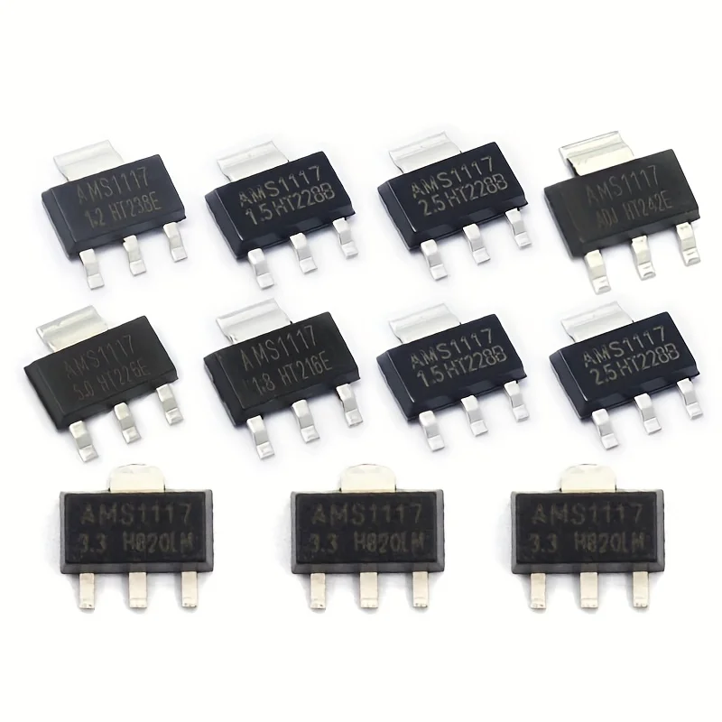 SMD Voltage Regulator Assortment SOT89 SOT223 TO252 LDO AMS1117 2.5V 1.2V 1.8V 3.3V 5V, 6V, 8V, 9V, 12V, 15V, 100mA, ADJ KIT Set