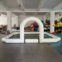 White Commercial PVC Kids Inflatable Go Karts Race Track Indoor Outdoor Kids Bumper Cars Inflatable Arena With Arch