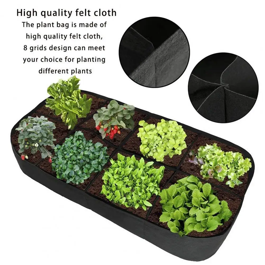 Planting Bag Capacity Rectangle Plant Grow Bags for Outdoor Gardening No Assembly Container for Herbs Flowers Pots Thickened