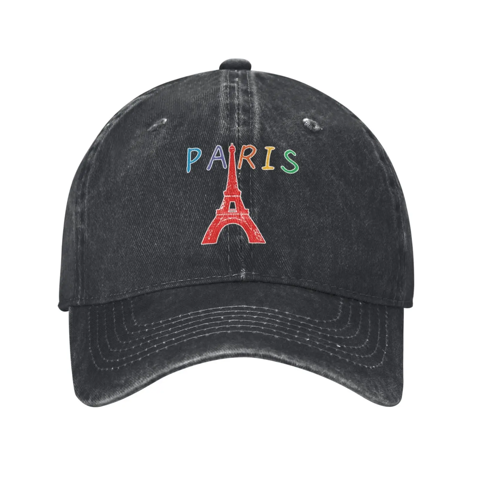 Eiffel Tower Paris Hat Adjustable Baseball Cap for Men Women Washed Cotton Trucker Hats