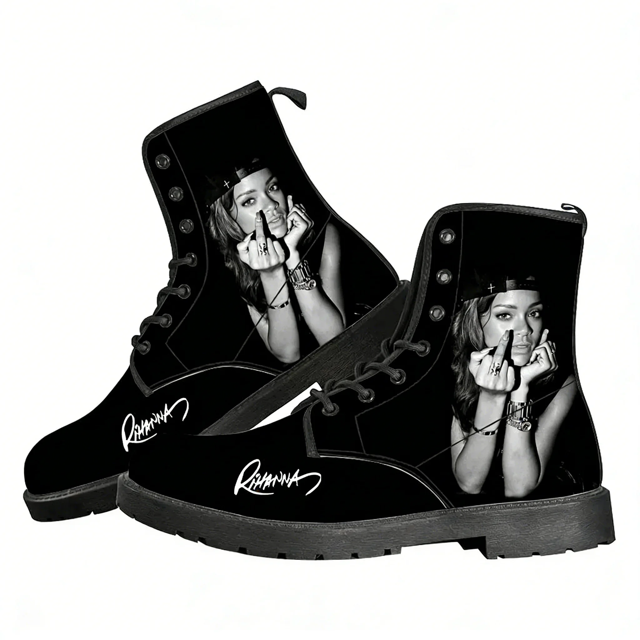 

Rihanna Hip-hop Rapper Casual Boots Mens Womens Teenager Shoes Retro Street 3D water proof Boot Outdoor Customize Made Boots