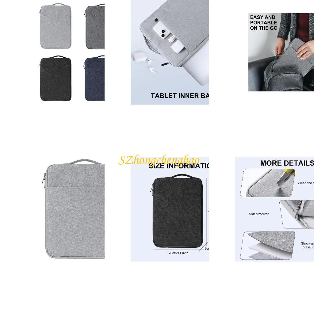 

Multiple Pocket Laptop Case for 14-15.4Inch Computers Sleeve Travel Friendly Bag 601D