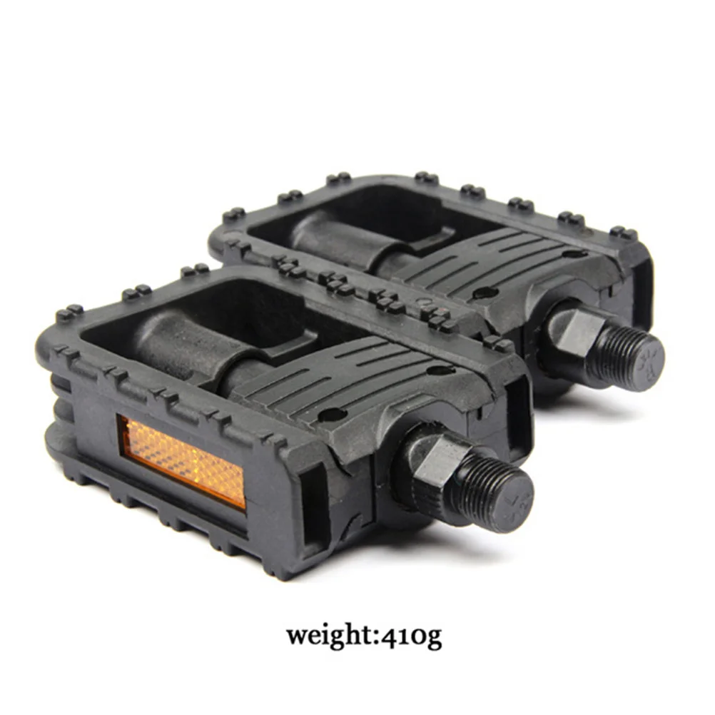 2Pcs Foldable Pedal Plastic Platform Flat Pedal Carbon Steel Core Anti Slip Easy Rotation for Commuting Riding