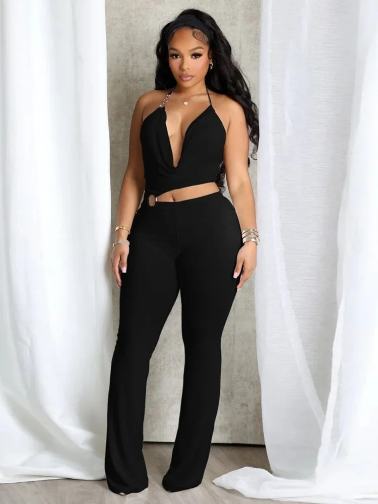 

Женский комбинезон Sister Star, модный повседневный сексуальный комбинезон с лямкой на шее и открытой талией, облегающий комбинезон для ночного клуба, вечеринки, поездок на работу, наряд