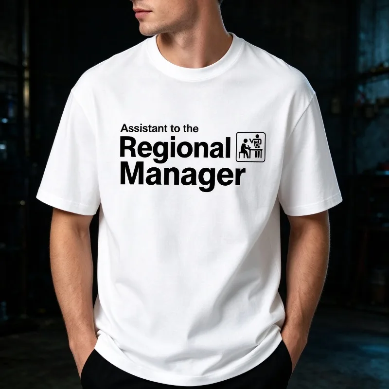 Assistant to the Regional Manager T-Shirt Men Modal Short Sleeve Funny Office Sarcastic Print Casual Work Tee Novelty Humor Tee