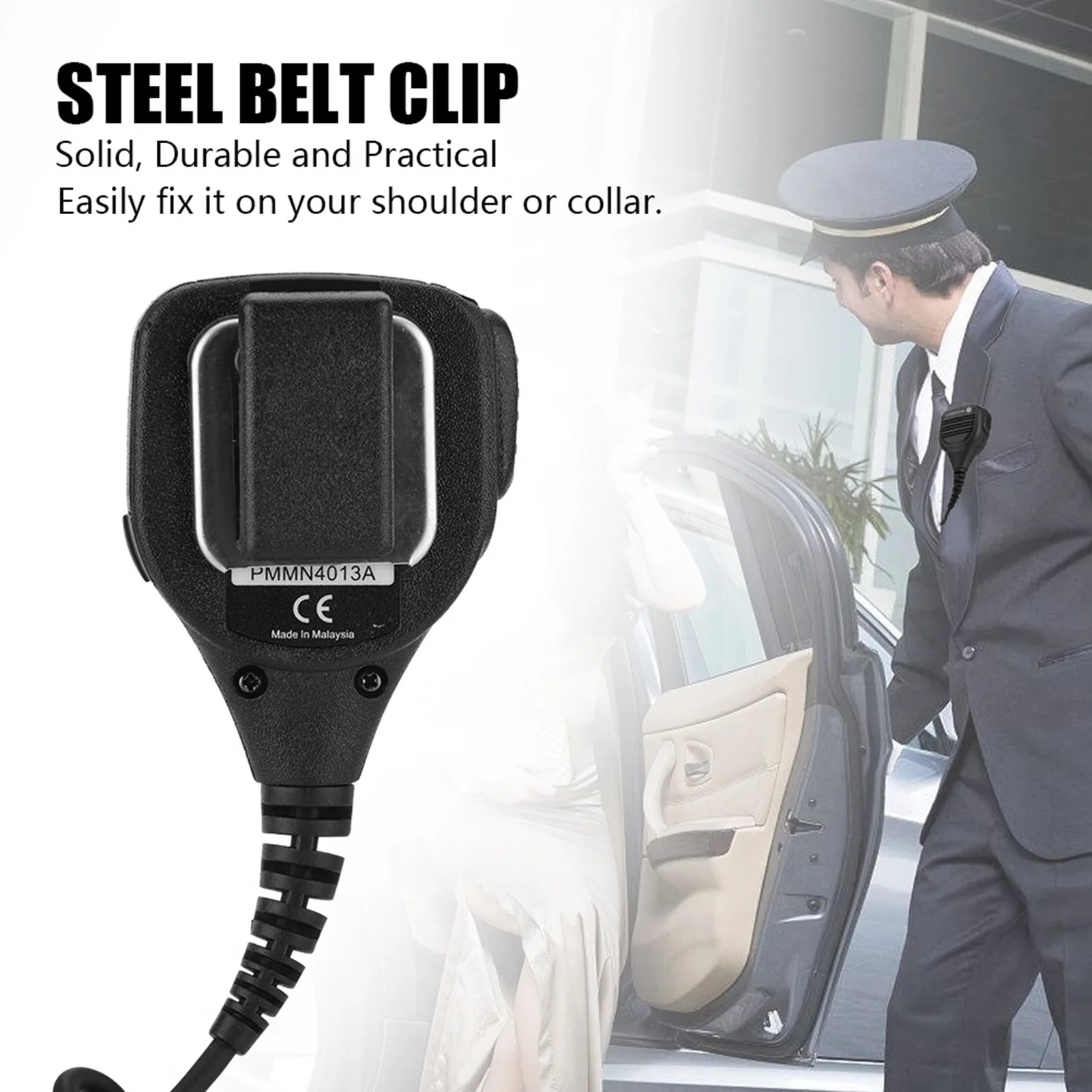 يده المتكلم هيئة التصنيع العسكري 3.5 مللي متر سماعة جاك المتكلم هيئة التصنيع العسكري اسلكية تخاطب راديو اليد ميكروفون مع مشبك حزام الصلب ميكروفون اليد