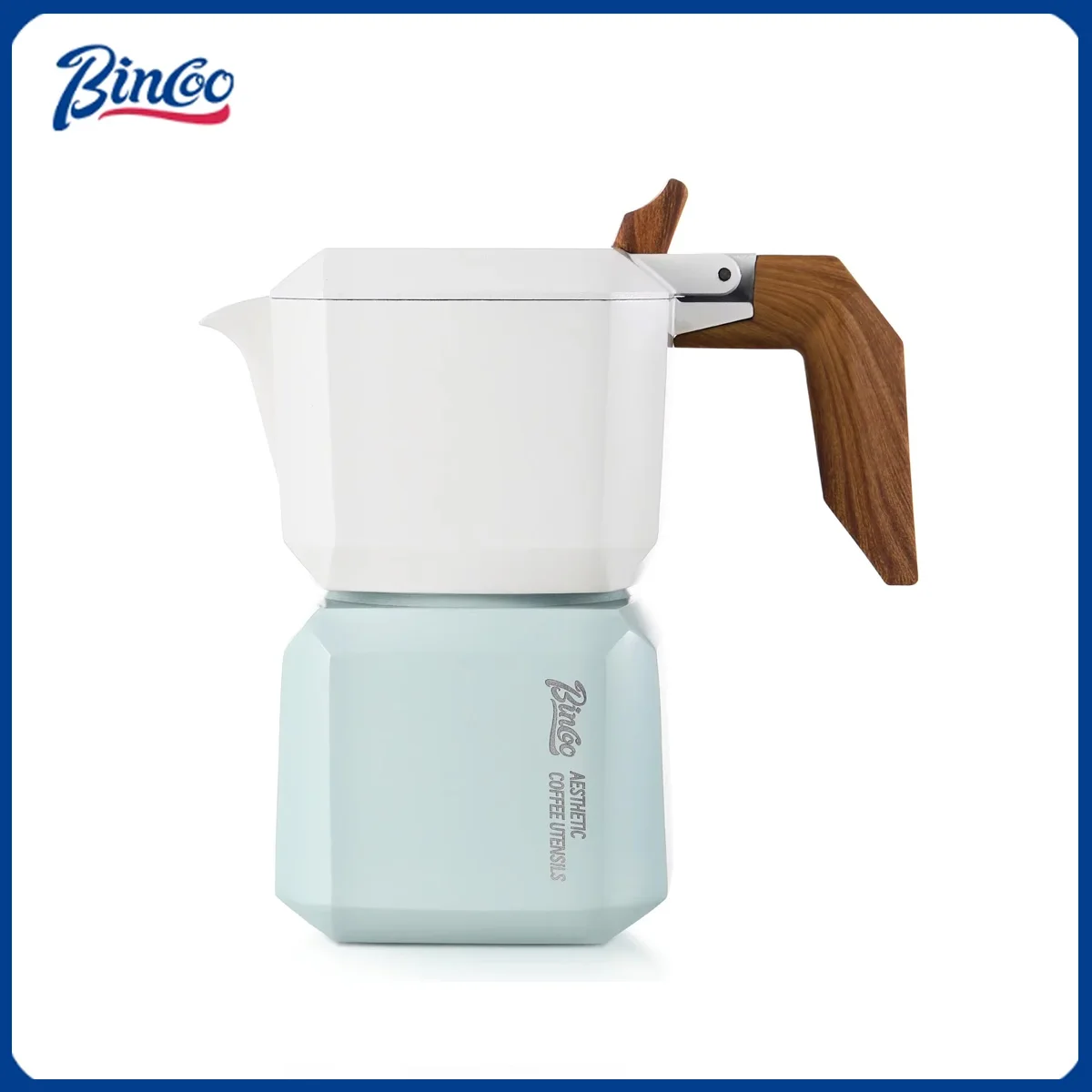 

Bincoo Премиум квадратный горшок для мока, набор с двойным клапаном, эспрессо-машина, компактный куб, алюминиевая конструкция для дома, отдыха на природе, кемпинга