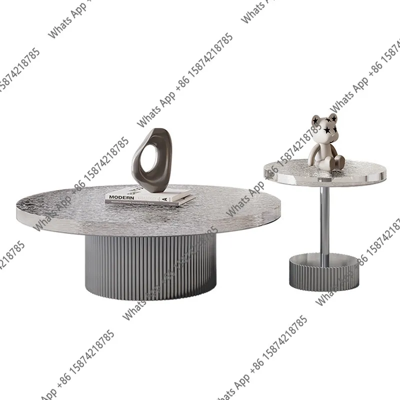 Italian minimalist crystal coffee table living room home high sense modern simple water ripple round acrylic small coffee table