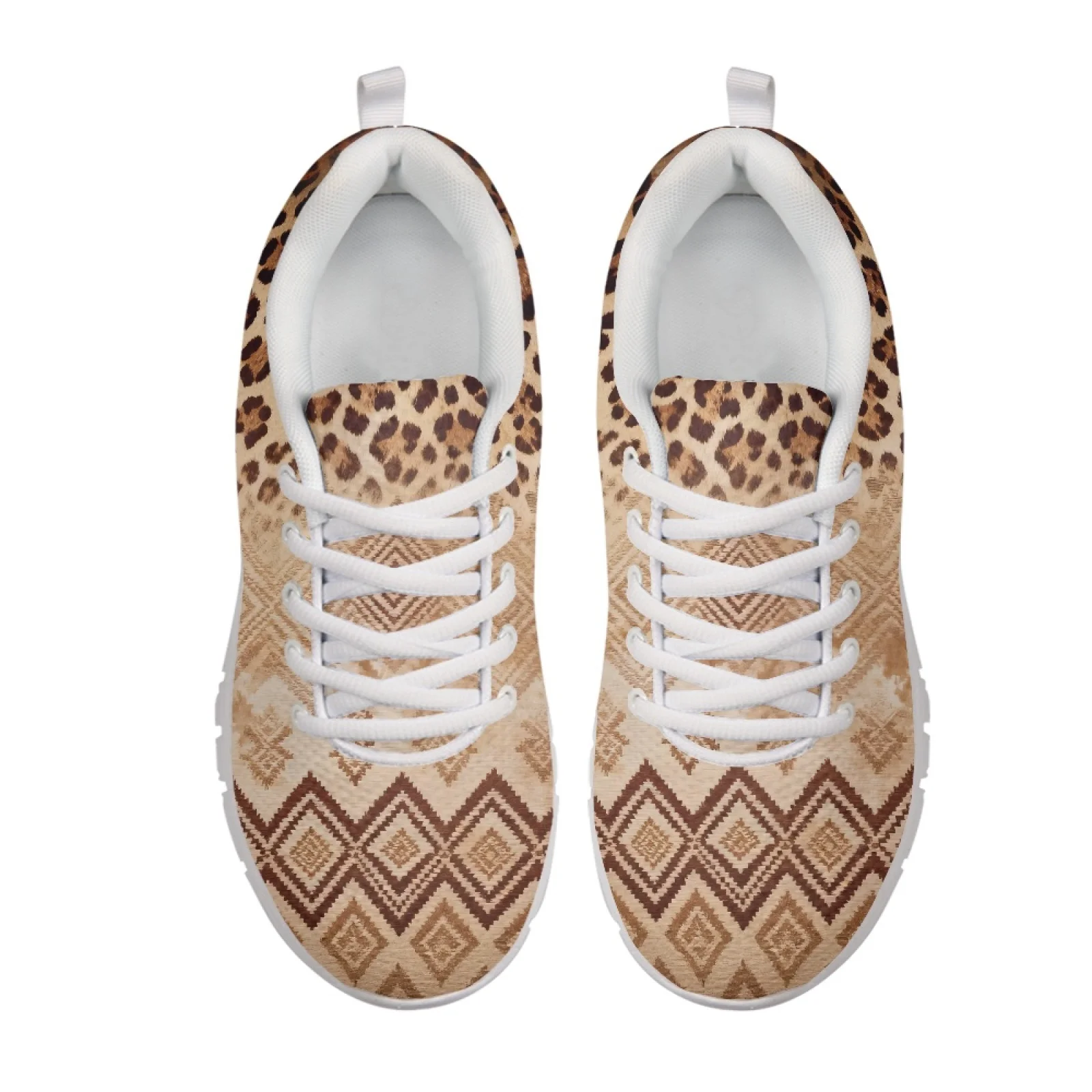 Coloranimal Leopard Casual Training Athletic Shoes for Women Mesh & EVA Sole Men's Walking Sneakers for Running