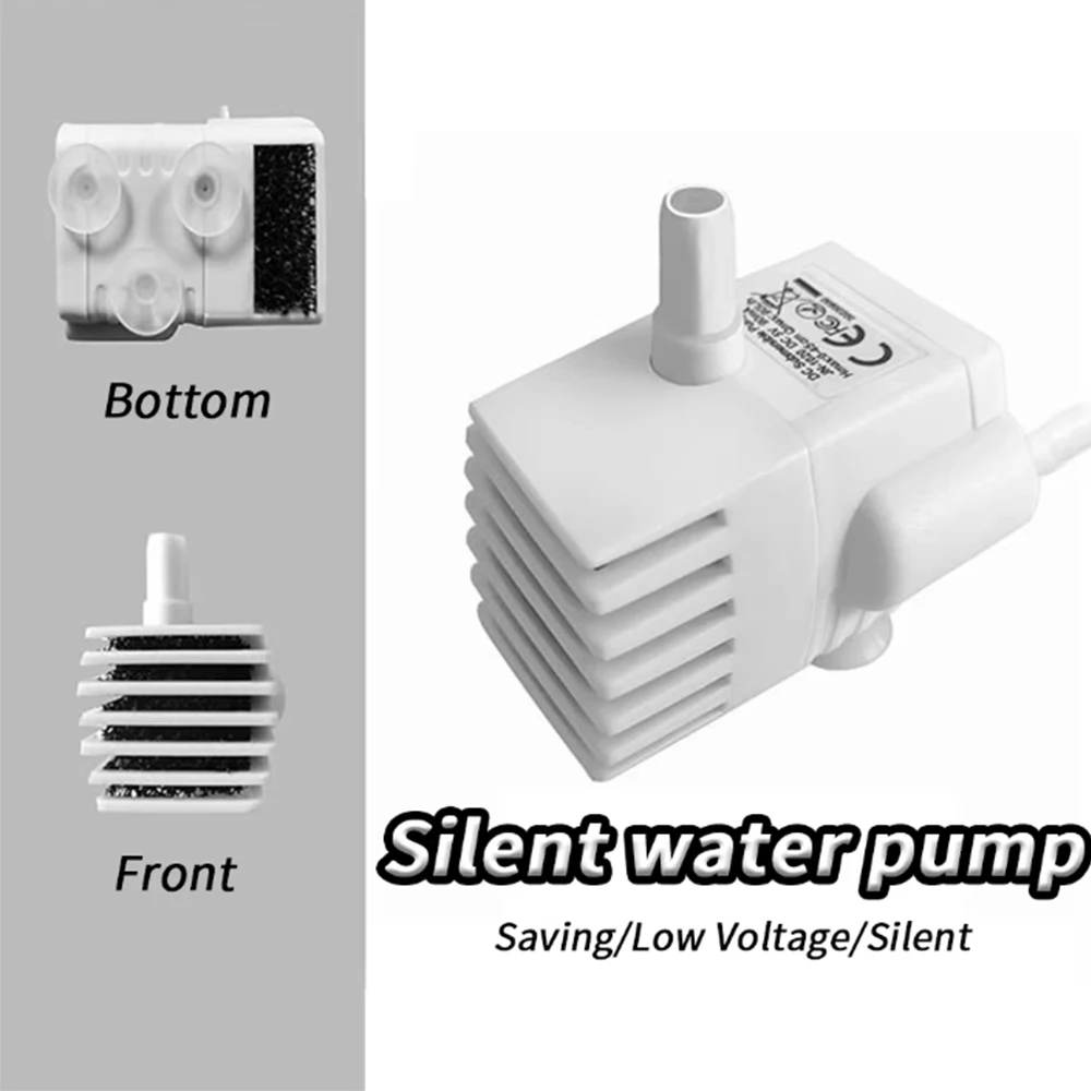 USB Wasserpumpe LED Licht Haustier Katze Wasser Brunnen Motor Ersatz für Katze Blumen Trinknapf Spender Haustier Zubehör – Detail 27