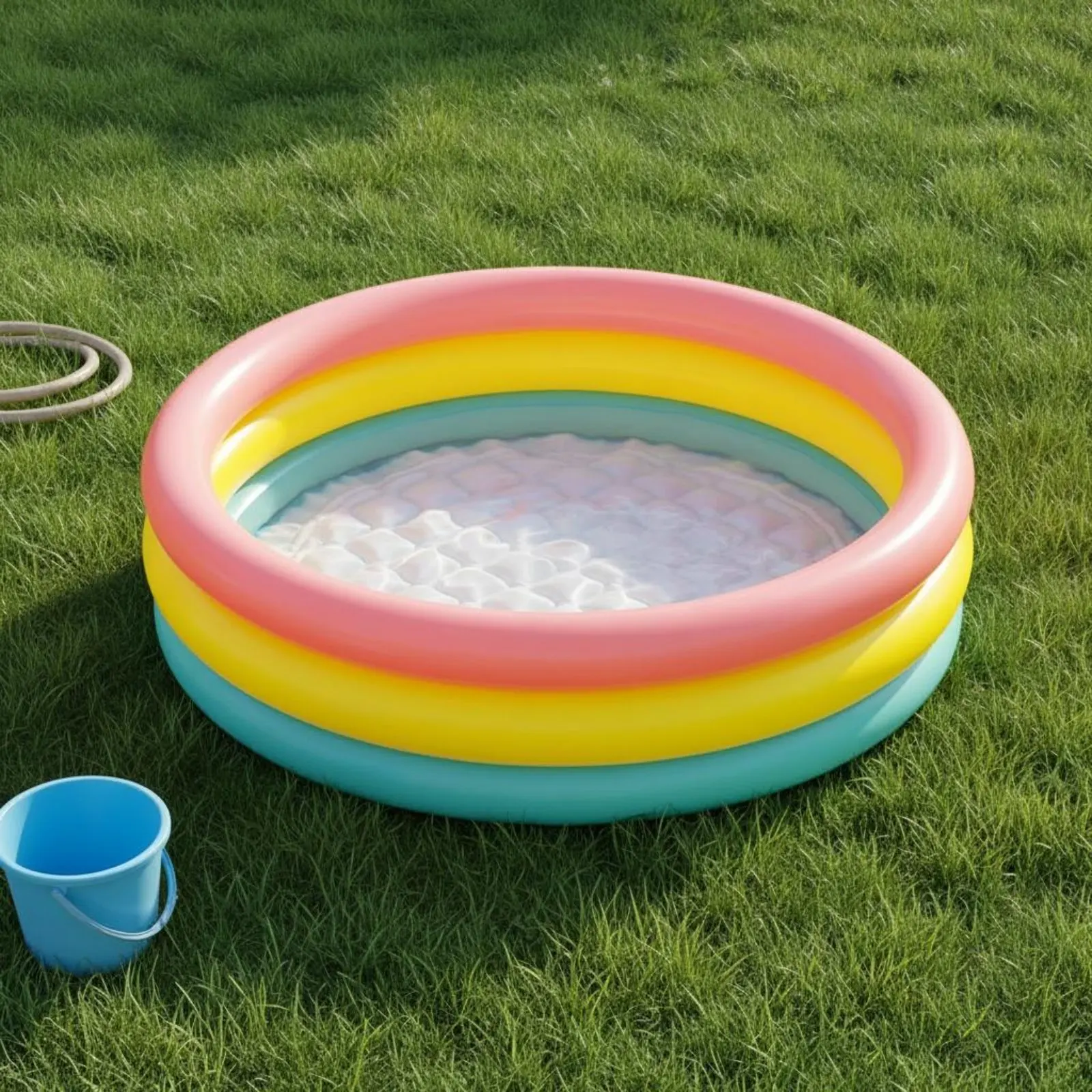 

Three-Circle Kids Pool Portable Round Inflatable Pool Water Toy for Patio