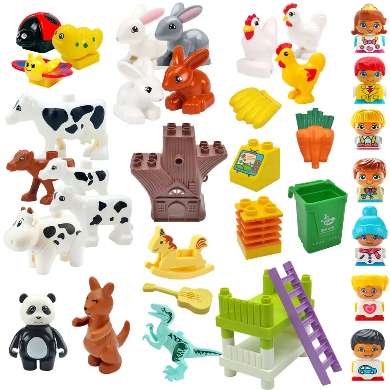 

Children's Assembled Model Compatible Big Building Blocks Parts Figure Playground Animal Cooking Educational Toy For Kid Gift