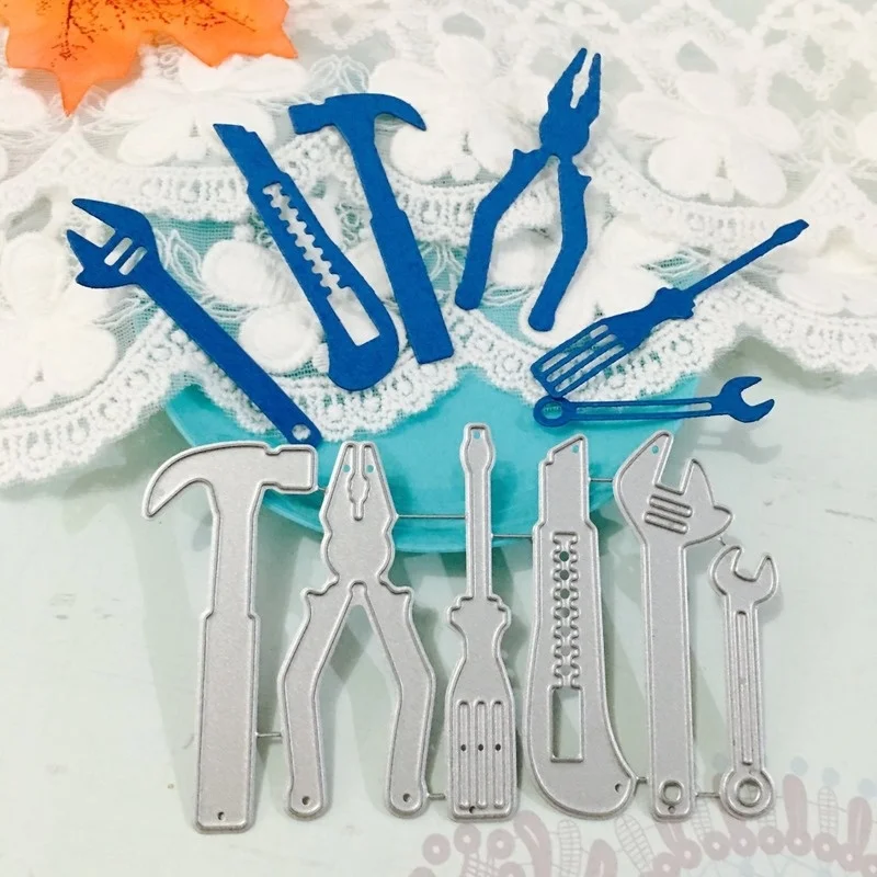 Wrench Hammer Screwdriver Tools Metal Cutting Dies Scrapbooking Carbon Craft Cut Die Photo Cutting Dies New 2023