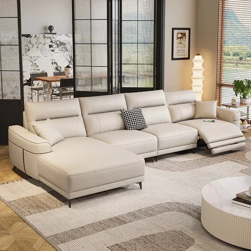 Beige Living Room Electric Sofa Waterproof Design Loveseat Lazy Recliner Sofa Sleeper Luxury Relax Banken Woonkamer Furniture