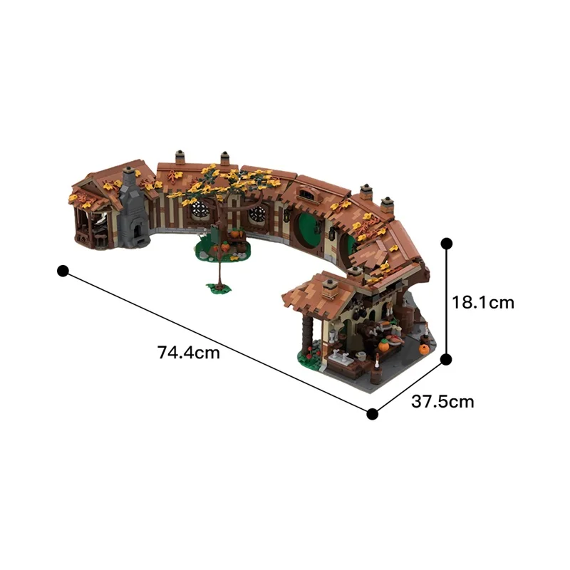 MOC The Green Dragon Inn Model Building Block Set Movie SceneGreen Dragon Inn House Architecture Bricks Leisure Toys Gift