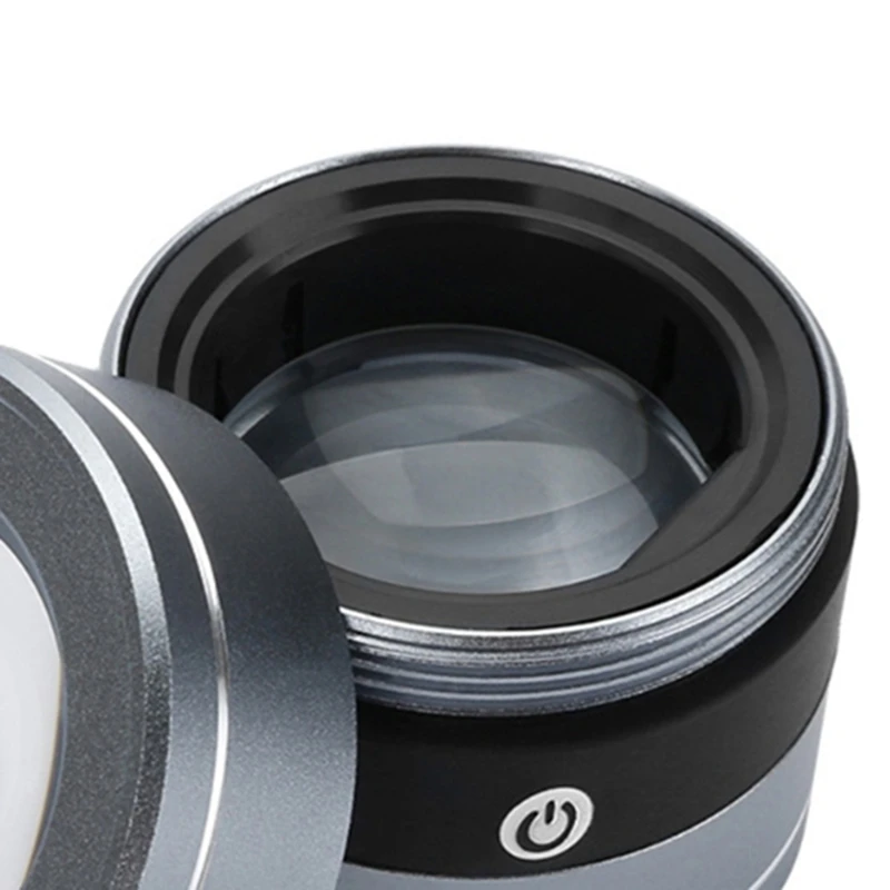 عدسة مكبرة معدنية كاملة مجهر معدني العدسة LED مقياس العدسة USB شحن جيب القراءة لقراءة خريطة قطرة