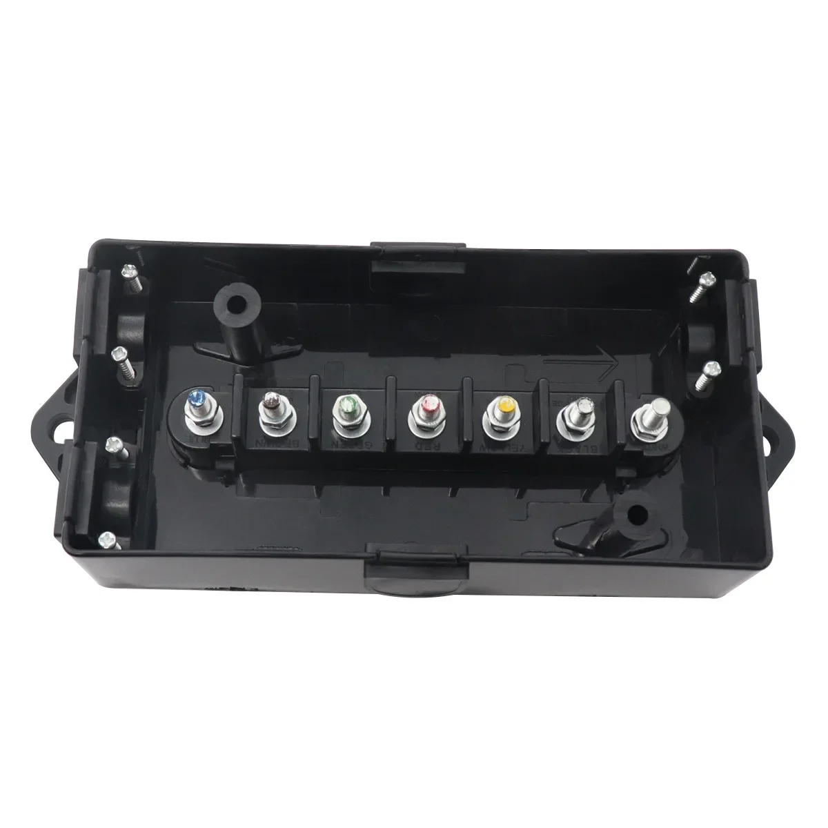 7-Way Electrical Trailer Junction Box - 7-Gang Trailer Cable Connector for Rewiring Campers Motorhomes Boat Lights