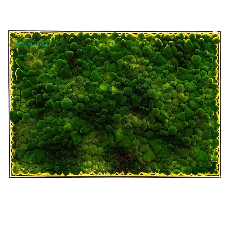 Wholesale Fake Moss Wall Art Sphagnum Plant Preserved Artificial Moss Wall Panel Green Moss for Home Daily Decoration