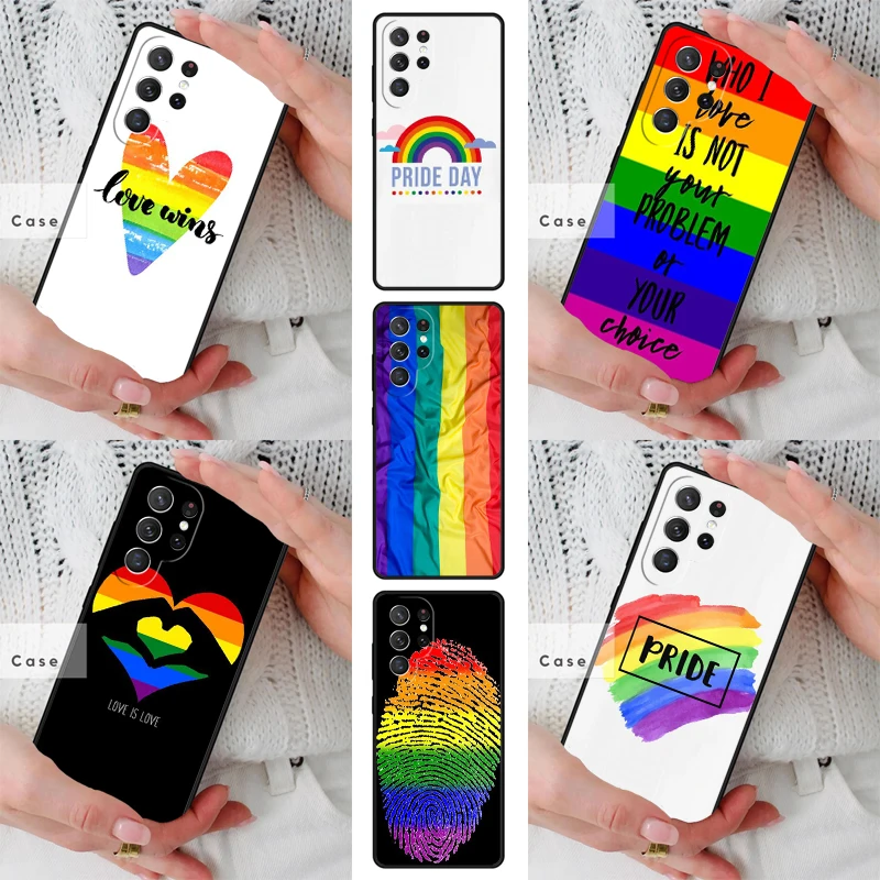 Gay Pride LGBT Flag Springs TPU Phone Case for Samsung Galaxy S26 S25 S24 S23 S22 S21 S20 Note10 Plus FE Ultra Cover