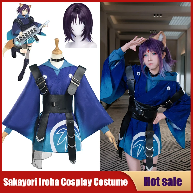 

Anime Cosmic Yuri Princess Kaguya! Cosplay Costume Movie Iroha Sakayori Idol Uniforms Wig Ears Tail Kimono Dress Carnival Suits