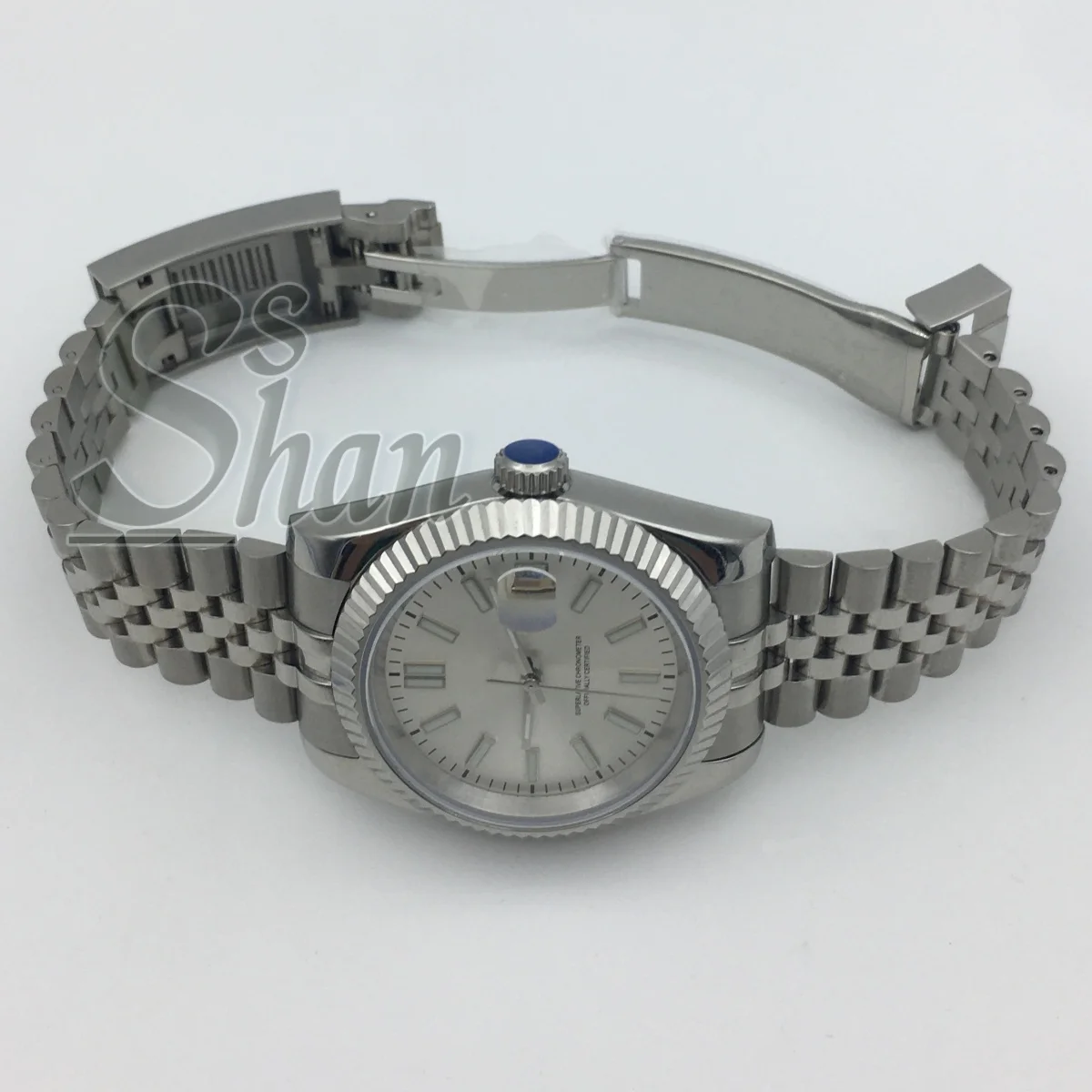 36 مللي متر/39 مللي متر عالية الجودة ساعة ميكانيكية للرجال الفضة الهاتفي الماس مؤشر الياقوت الكريستال NH35A نافذة تاريخ الحركة التلقائية