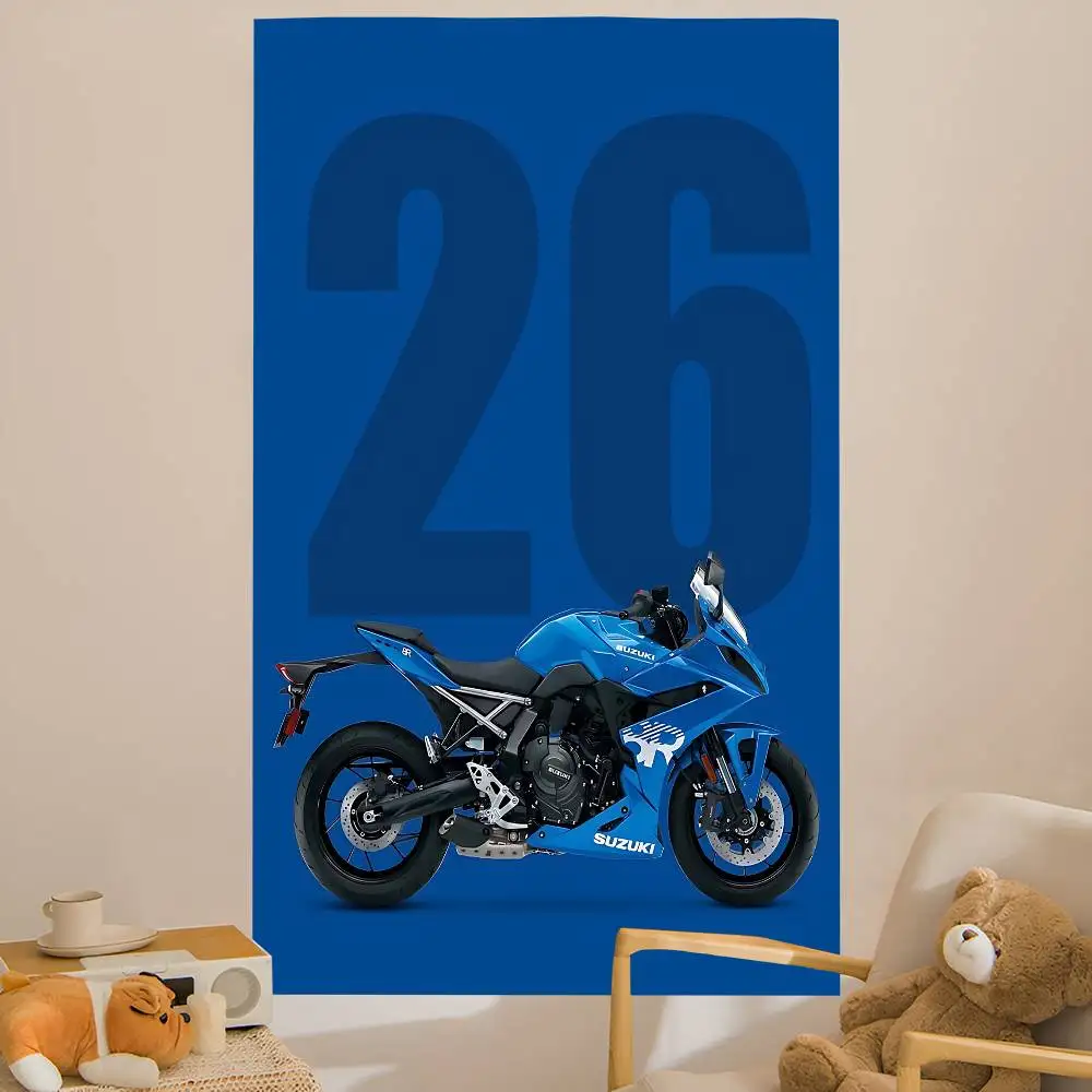 Hot S-Suzukis LOGO Anime Tapestry Hippie Flower Wall Carpets Dorm Decor Cheap Hippie Wall Hanging