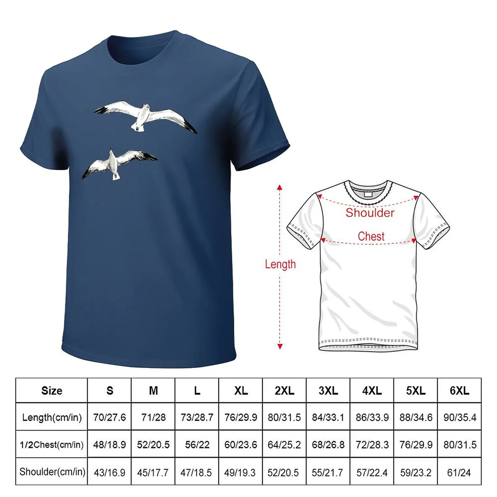 Seagulls T-shirt tops animal prinfor boys anime oversized oversized t shirt men